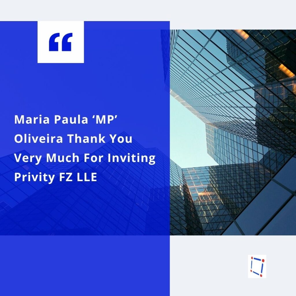 Maria Paula ‘MP’ Oliveira Thank You Very Much For Inviting Privity FZ LLE